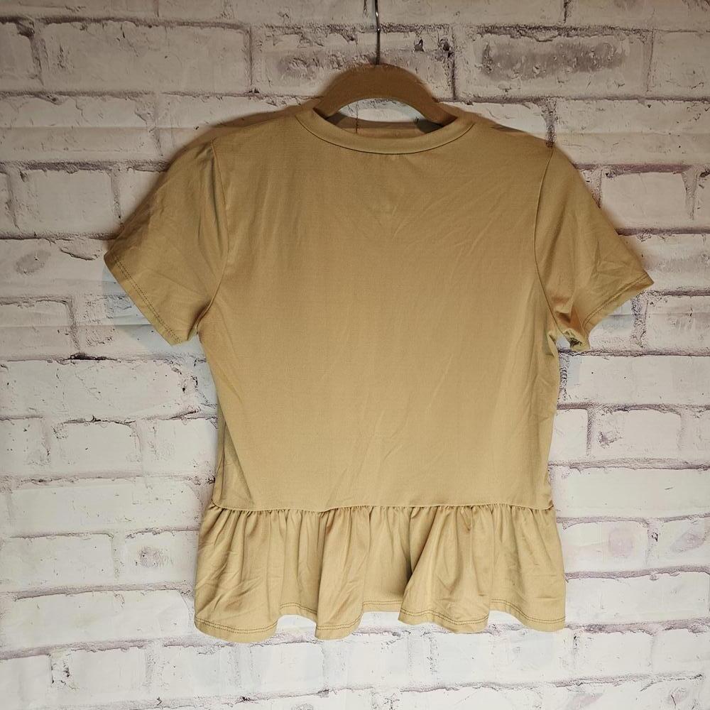 Tan Shirt with Bottom Ruffle - Picture 3 of 3